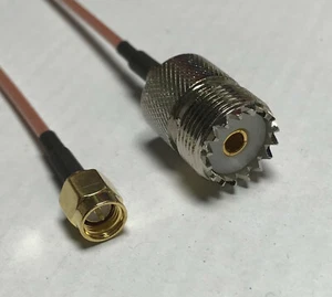 UHF Hembra SO239 SMA Macho RG316 Cable Salto 50 ohmios Cable Coaxial ELIGE LONGITUD EE. UU. - Imagen 1 de 3
