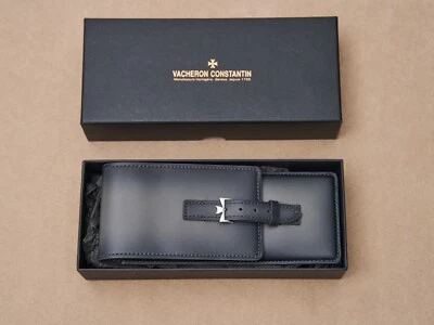 Vacheron Constantin Gris Humo Cuero Reloj Caja Bolsa con Hebilla de Acero RARO Foto 1 de 4