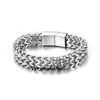 Men Women Stainless Steel Mesh Bracelet Wristband w Magnetic Clasp - Image 1 of 4