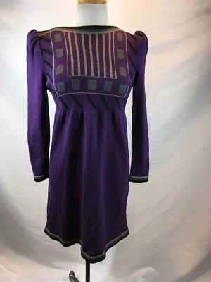 Vestido ADOLFO Púrpura Tejido Mezcla Lana Talla Mediana Foto 1 de 4