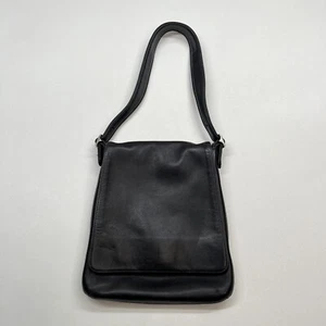 Bolso de Hombro Coach 9408 De Colección Delgado Cuero Negro Cierre a Presión 8x9x1 Atemporal - Imagen 1 de 12