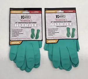 2 Paia Guanti da Lavoro Donna in Nitrile Resistenti agli Chimici - 15 mil 13" Lunghi - Medium - Foto 1 di 2