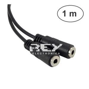 Cable Audio Doble Jack Hembra 3.5 mm de 1 Metro Sonido Estéreo v206 - Imagen 1 de 6
