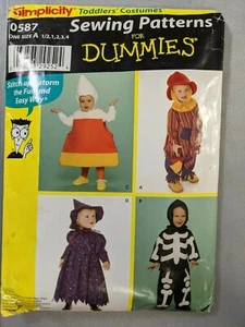 Simplicity Pattern 0587 Toddlers Costumes Bones Witch Scarecrow Candy Corn 1 - 4 - Picture 1 of 6