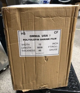 OMNIA - HS-CF -INDUSTRIAL POLYOLEFIN FILM - 12" wide -5830FT - 45 GAUGE - NIB! - Picture 1 of 2