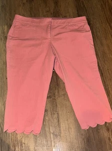 Lane Bryant The Allie Pink Trouser Capri Pants Stretch Ruffle Hem SZ 20 ~NWT - Picture 1 of 10