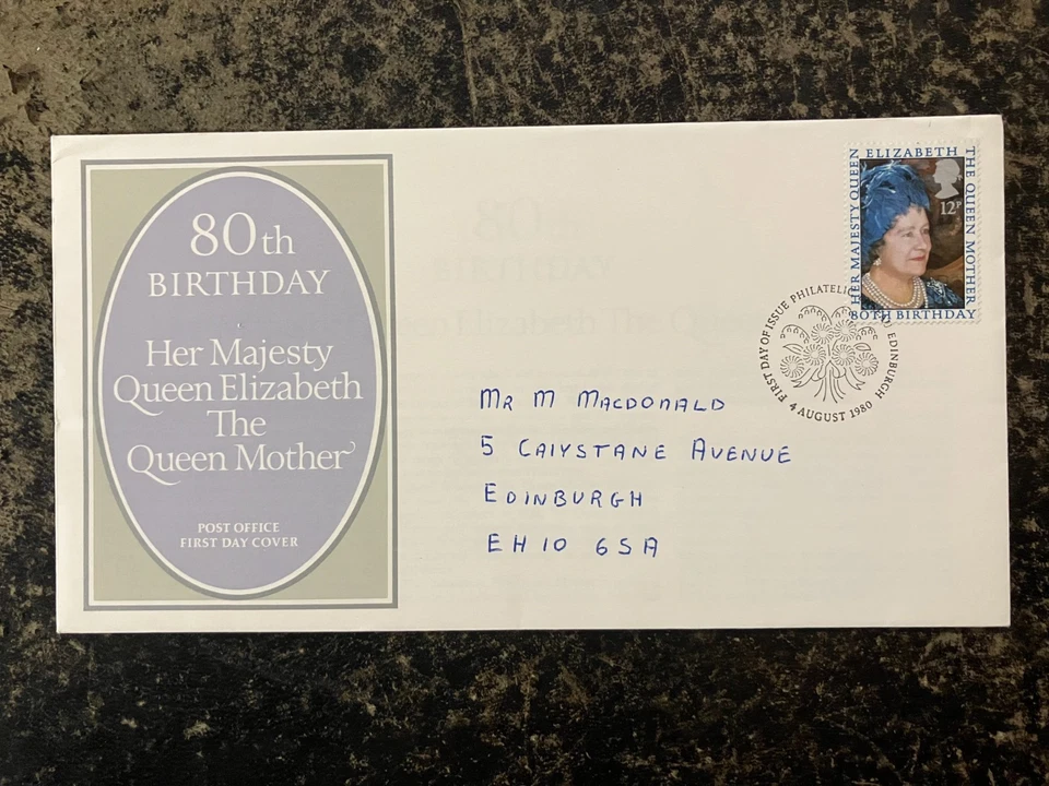 United Kingdom 1980 - 80 Years Queen Mother FDC stamp Edinburgh Philatelic Burea - Image 1 of 1