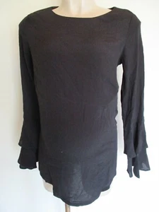 H&M MAMA MATERNITY BLACK BELL SLEEVE BLOUSE TUNIC TOP SIZE XS UK 6-8 BNWT - Picture 1 of 2