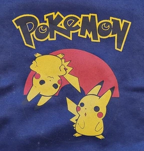 Vintage Pokemon PIKACHU Pull Over Sweatshirt Hoodie Child Size L * Made in USA * - Picture 1 of 12