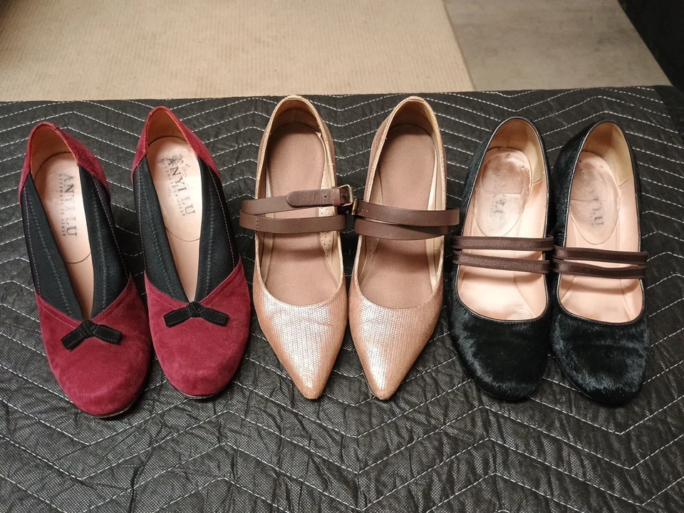 ANYI LU ТУФЛИ РАЗМЕР 35 1/2.  3 пары  - Изображение 1 из 4