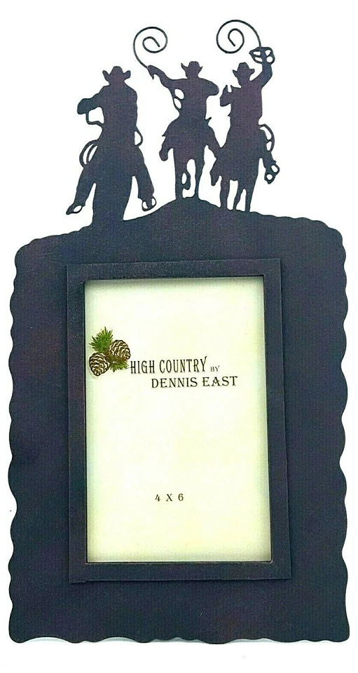 Gift Rustic Decor Cowboy Roundup Themed Picture Frame 4x6 Rodeo Horse Lasso  - Image 1 of 4