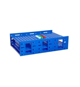 Blaues Reagenzglasgestell aus Kunststoff. 12x10 120 Stück - 3 Schichten Pipettenhalter - Bild 1 von 1