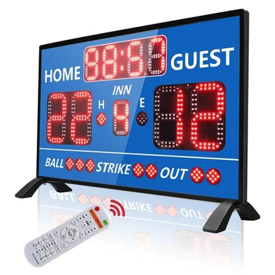 Marcador Digital de Béisbol con Reloj Temporizador, LED Exterior Electrónico Softbol... Foto 1 de 4
