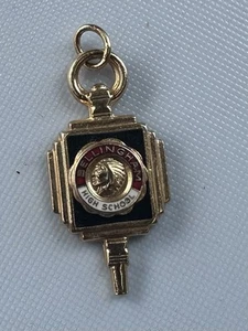 Vintage Bellingham High school Gold Filled Enameled Pendant - Picture 1 of 5