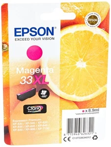 Epson 33XL Magenta Oranges High Yield, Genuine, Claria Premium Ink Magenta XL Hi - Photo 1/4