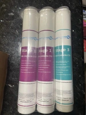 3-Stage 1:1 Reverse Osmosis Three-Pack Replacement Filters - Image 1 of 4