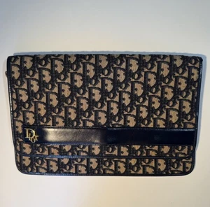 Vintage Dior Trotter Clutch Bag Bordeaux Authentic Used - Picture 1 of 16