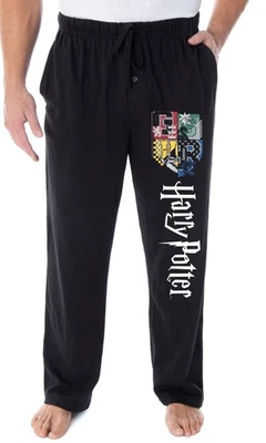 Harry Potter Adult Mens' Hogwarts Crest Collegiate Style Pajama Lounge Pants - Image 1 of 4