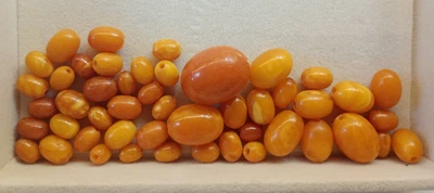 Butterscotch Perlen Baltic Amber 49 Stück Honigfarben ca. 17 gramm - Bild 1 von 4