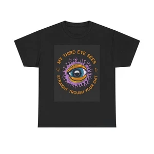 T-shirt grafica My Third Eye divertente commedia scherzi unisex maglietta cotone pesante - Foto 1 di 5