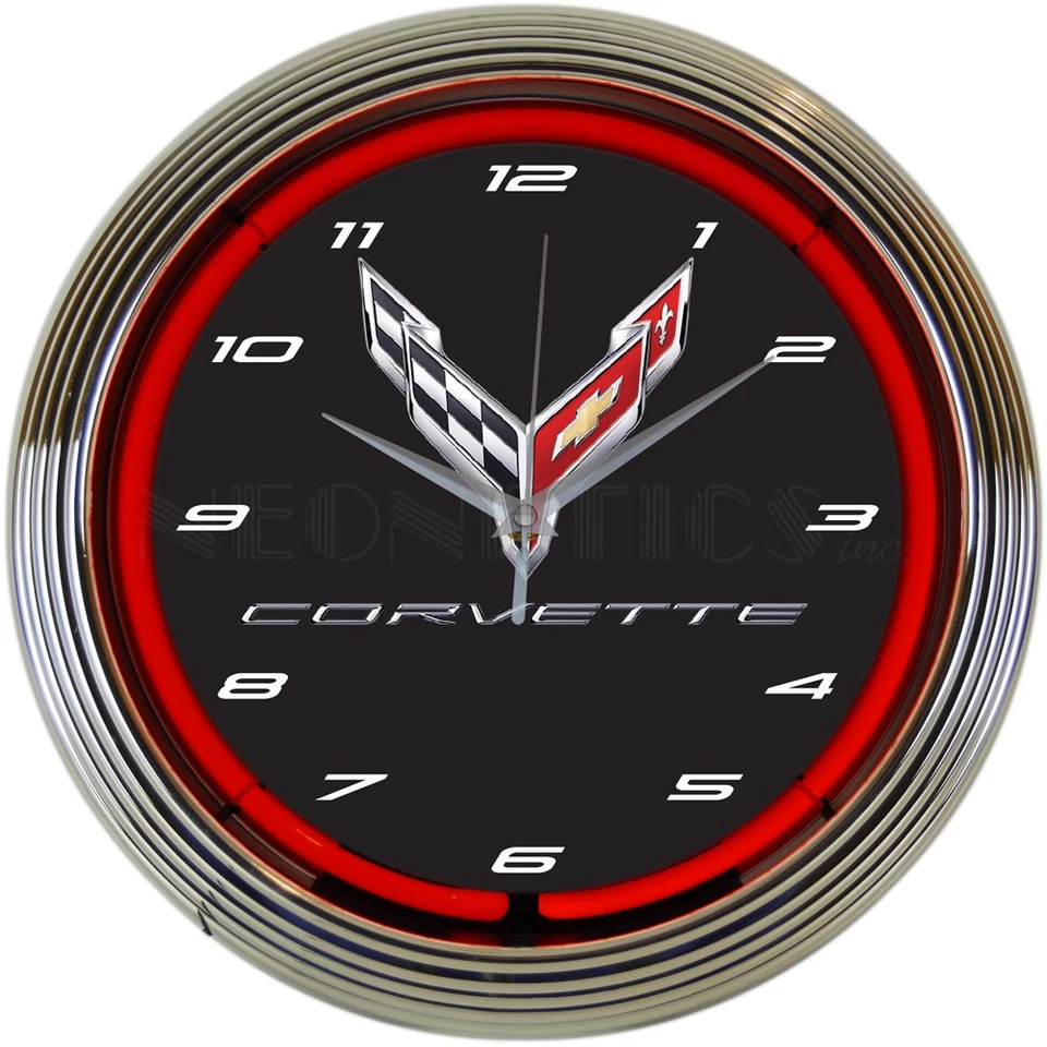 Corvette C8 Próxima Generación Neón Reloj Coches Sala de Juegos Sótano Mancave Arte de Pared D Foto 1 de 1