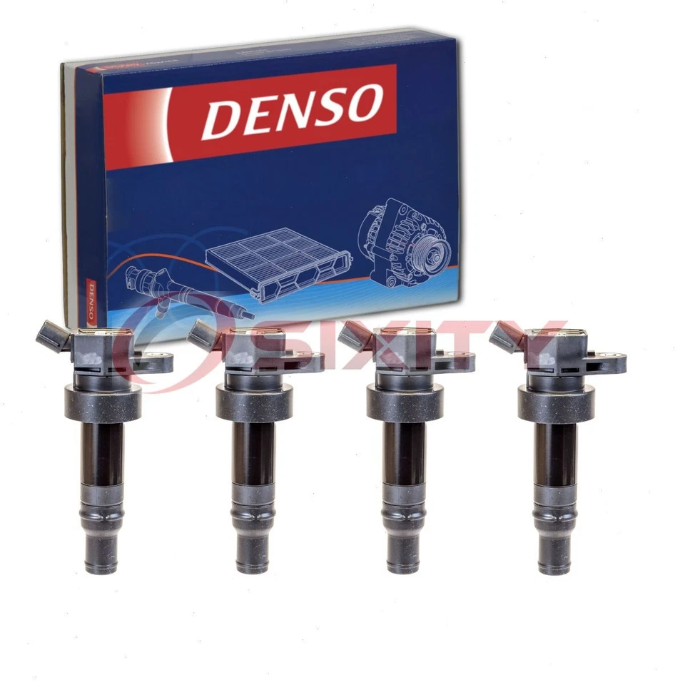 Bobinas de encendido directo Denso de 4 piezas para Kia Rio 2012-2018 1,6 L L4 cable de chispa wp Foto 1 de 4
