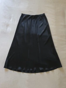 Elysewalker Sophia Silk Slip Skirt in Black, M - Picture 1 of 10