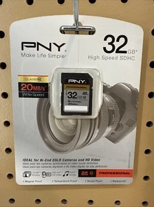 PNY High Speed 32GB SDHC Card - P-SDH32G10-GES3 Brand New 2012 - Picture 1 of 2