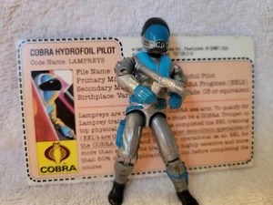 Vintage Lampreys Cobra Moray aliscafo pilota GI Joe 1985 completo - Foto 1 di 7