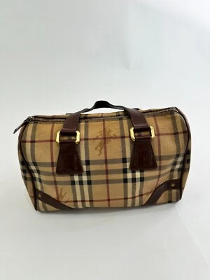 Burberry Brown/Beige Haymarket Coated Canvas and Leather Chester Bowler Bag - Image 1 of 4
