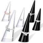 6 Pack Acrylic Cone Shape Ring Display Holder for Jewelry Showcase Display Stand