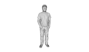Printle DM Homme 1565T-Elderly Man Standing Casual Figure for Dioramas Train Set - Picture 1 of 11