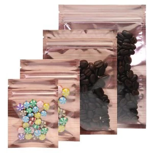 100/500/1000 Klar Fenster Orange Design Mylar Folie Aufbewahrung Reißverschluss Verschluss Beutel - Bild 1 von 7