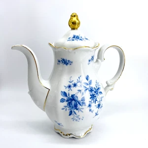 VINTAGE MITTERTEICH BAVARIA GERMANY RHAPSODY IN BLUE PORCELAIN TEA POT-RARE-HTF - Picture 1 of 17