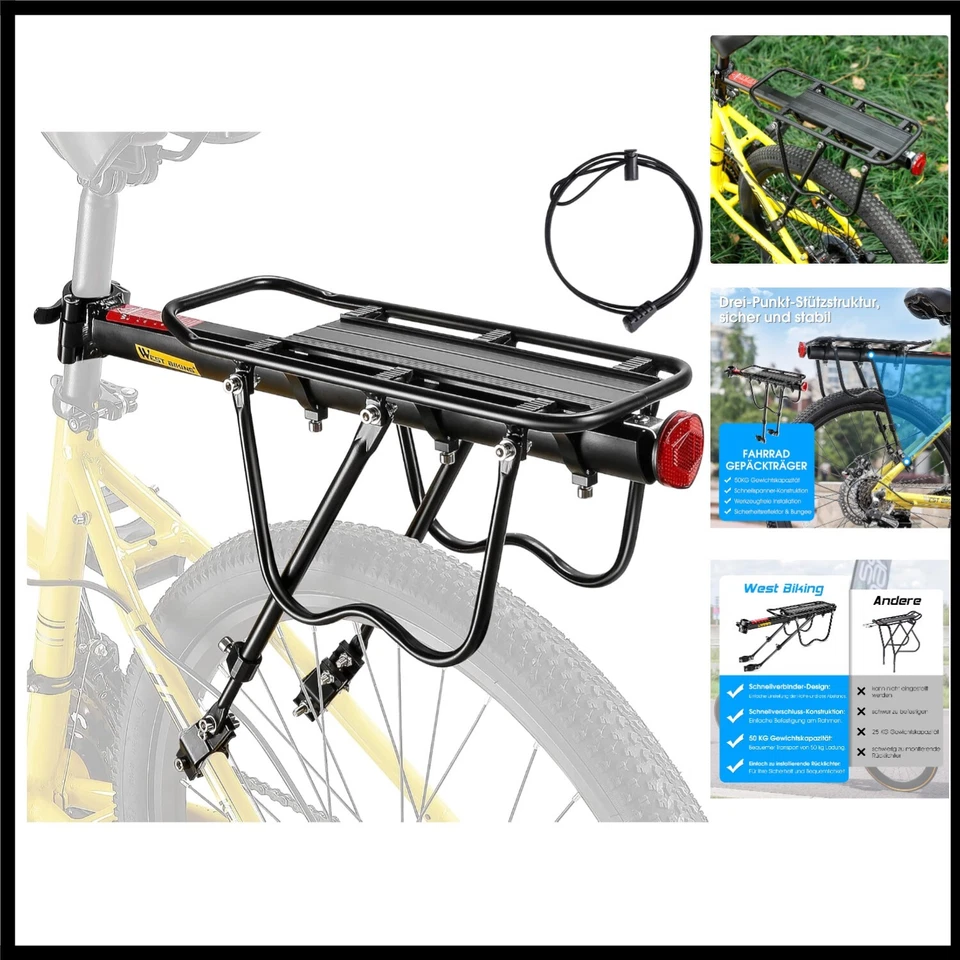 Universeller Gepäckträger für 24-29 Zoll Fahrräder – Einfache Montage inklusive! - Bild 1 von 1