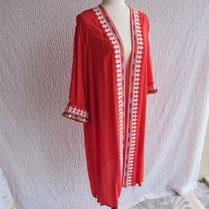 Soft Surroundings Cardigan Top Duster XLP XL Petite Pink Gold Charms Embroidery - Picture 1 of 11