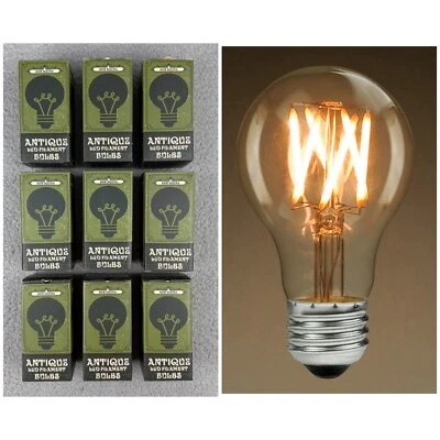 (9) Victorian Style Light Bulb Antique LED Spiral Filament A19 Edison Vintage - Image 1 of 4