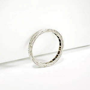 Vintage diamond wedding band in platinum - Picture 1 of 9