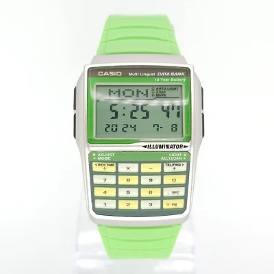 OROLOGIO DIGITALE NOS CASIO DBC-32C-3BJF CALCOLATRICE BANCA DATI VERDE 2008 - Immagine 1 di 4