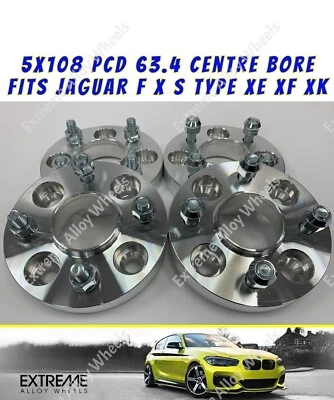 Fit Jaguar X S Type XE XF XJ XK 20mm 25mm Alloy Wheel Spacers Centric 5x108 63.4 - Image 1 of 4