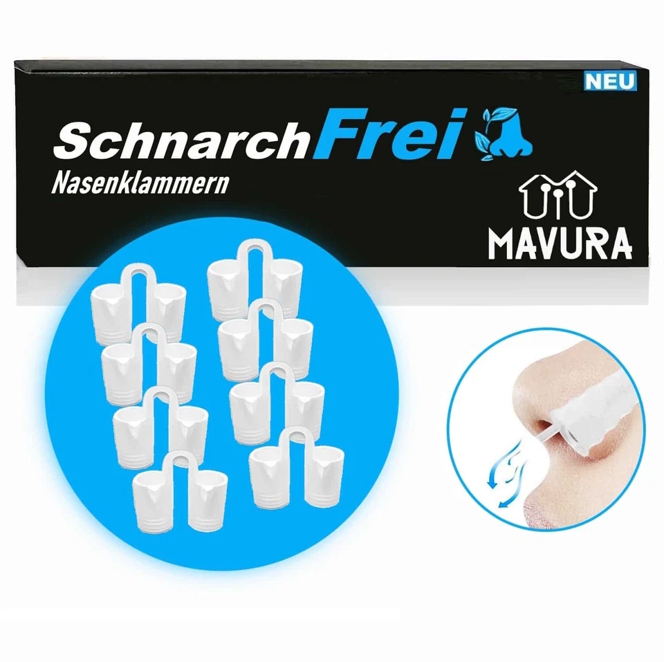 SchnarchFrei Nasenspreizer Set Nasendilatatoren Nasenklammer Schnarchen [8er] - Bild 1 von 4