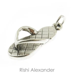 925 Sterling Silver Sandal Charm Made in USA - Picture 1 of 2