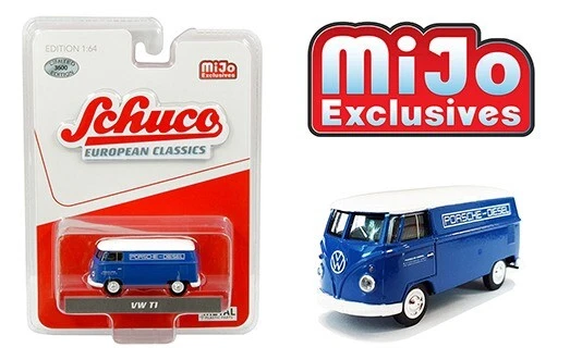 Schuco 4800 European Classics 1/64 Volkswagen T1 Panel Bus Porsche Diesel (Blue) - Image 1 of 1