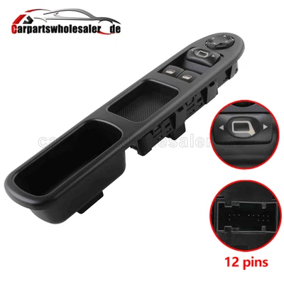 Fensterheberschalter Vorne Links für Peugeot 207 (ohne Spiegelklappfunktion) - Imagem 1 de 4