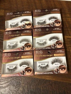 Lot 6Ardell Balayage Wispies Mocha False Eyelashes Brand New Ultra Thin Band - Image 1 of 2