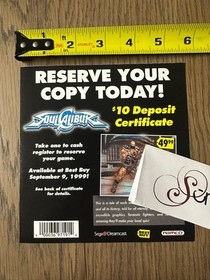 Sega DREAMCAST - Promotional Reservation Flier SOUL CALIBUR - Promo Best Buy