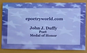 JOHN DUFFY, ¡RARO! TARJETA DE VISITA, LEYENDA MILITAR! - Imagen 1 de 1