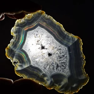 132.60 Ct Big Slice Rainbow Iris Agate, Top Multilayer Indonesia Iris Agate Slab - Picture 1 of 6