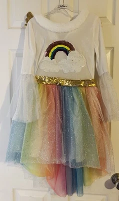 Disfraz de Ángel Arco Iris con Alas Lentejuelas Reversibles Unisex Niño Talla 7-8 NUEVO Foto 1 de 2