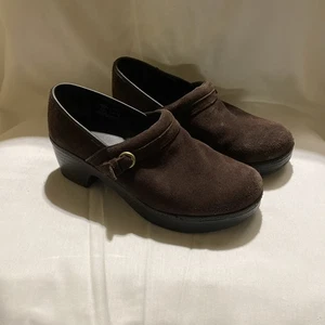 Lands’ End Clogs Erwachsene Größe 8B braun Wildleder Leder Damen zweimal getragen - Bild 1 von 11